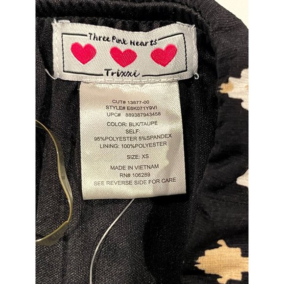 Three Pink Hearts Women Strapless Maxi Dress Geometric Black White Size X Small - Picture 6 of 7